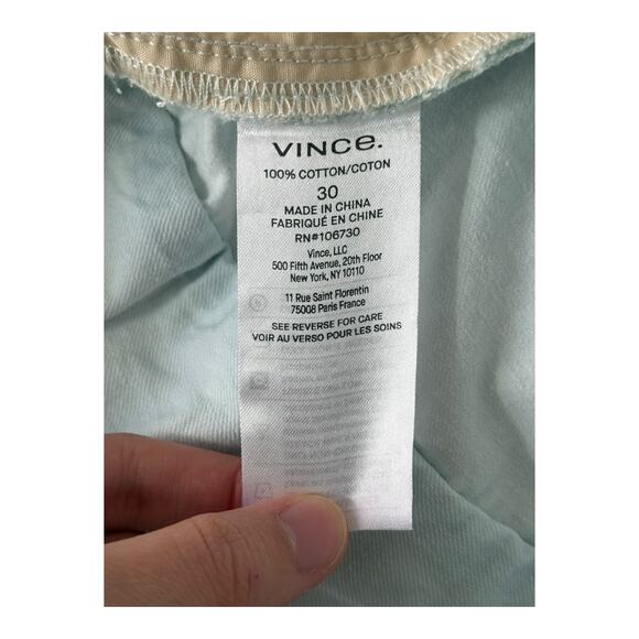 Vince pants Washed Cotton Wide-Leg Trouser light blue size 30 - Picture 5 of 6